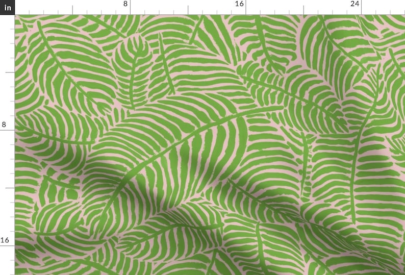Green Frond Apparel Fabric - Vintage Palm Beach by theprimefloridian - Tree Citron Florida Preppy Coastal Clothing Fabric by Spoonflower image 1