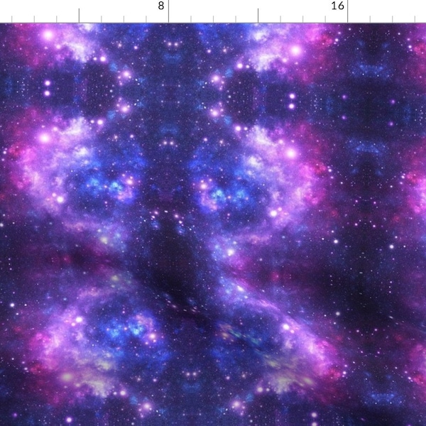 Outer Space Fabric - Purple Space Stars By Inspirationz - Space Cotton Fabric By The Yard With Spoonflower