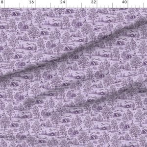 Purple Toile De Jouy Fabric - Purple Reverse Greyhound Toile By Jane Walker By Artbyjanewalker - Cotton Fabric By The Yard With Spoonflower bild 2