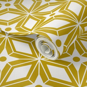Starburst Tile Wallpaper Starburst Mod Yellow by - Etsy