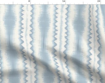 Farmhouse Chic Fabric - Loom Palest Blue by whitneyenglish - Cottagecore Preppy Pastel Blue Rustic Stripe Fabric by the Yard by Spoonflower