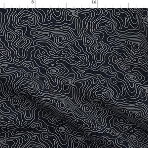 Abstract Fabric - Black And White Stripes Wave Elevation Topographic Topo Map Minimal Pattern By Khaus - Fabric by the Yard With Spoonflower