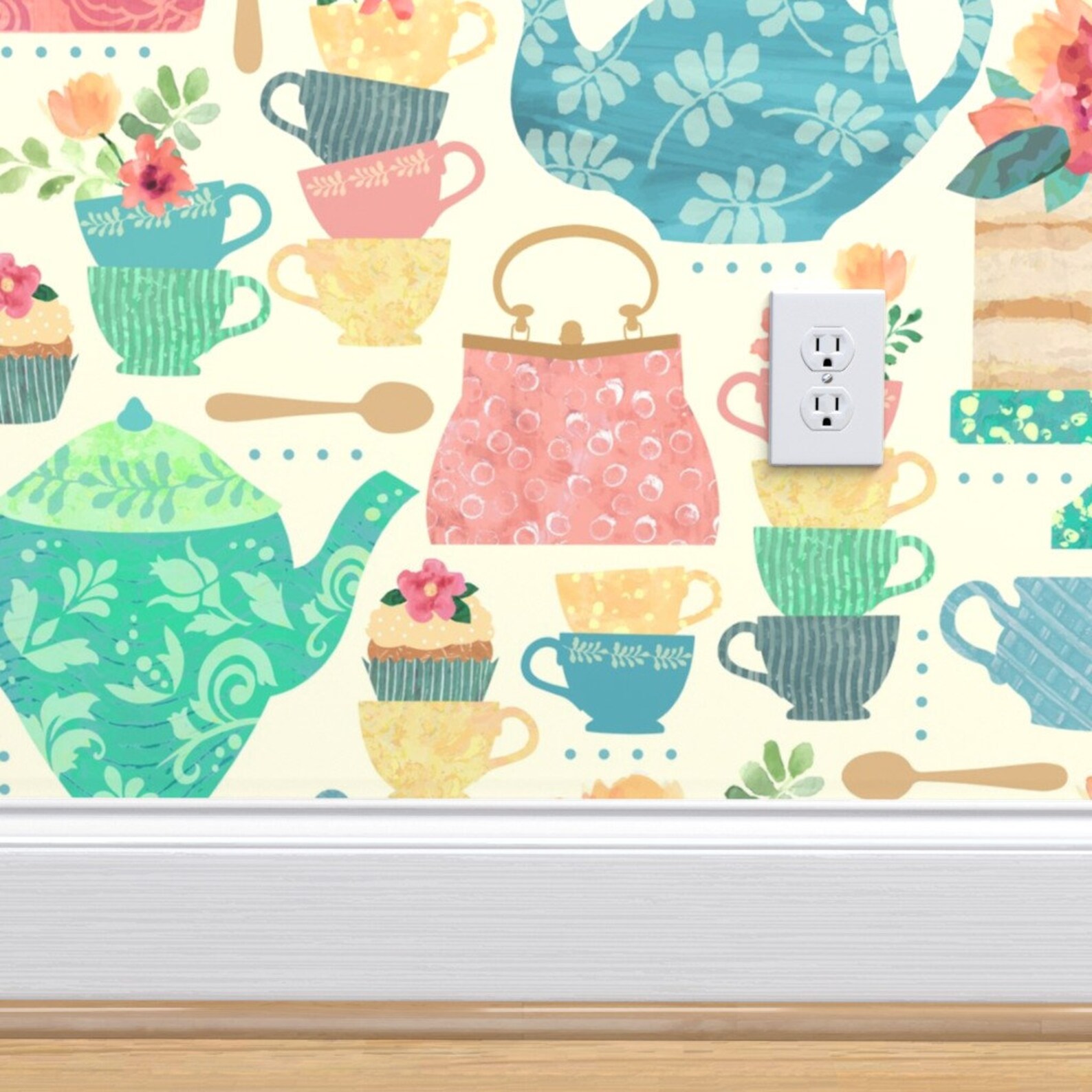 Victorian Tea Wallpaper Princess Victoria’s Tea Party by | Etsy