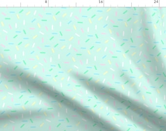 Sprinkles Fabric - Candy Sprinkles On Mint By Lub By Lamb - Sprinkles Sugar Sweets Dessert Blue Cotton Fabric By The Yard With Spoonflower