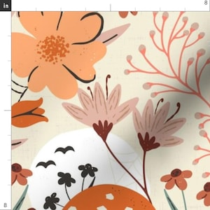 Cute Halloween Ghost Extra Wide Sateen Fabric Pastel Floral Pumpkin Orange Fabric By The Yard Ghosts And Pumpkin by sally_mountain image 4