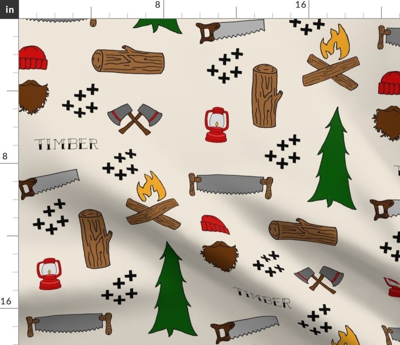 Lumberjack Fabric Lumberjack Large by Bubcub Lumberjack Etsy