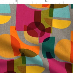 Midcentury Modern Fabric - Kaleidoscope by ceciliamok - Bright Geometric Retro Abstract Colorful Shapes Fabric by the Yard by Spoonflower
