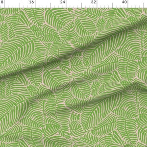Green Frond Apparel Fabric - Vintage Palm Beach by theprimefloridian - Tree Citron Florida Preppy Coastal Clothing Fabric by Spoonflower image 2
