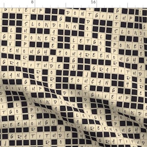 Affirmation Crossword Puzzle Fabric - Crosswords Affirmations By Patternlady - Affirmation Cotton Fabric By The Yard With Spoonflower