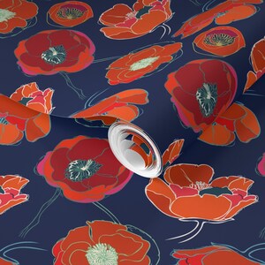 Poppy Wallpaper California Poppies by Limezinniasdesign - Etsy