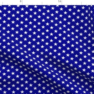 Blue Stars And Stripes Fabric - Patriotic Flag Pattern By Littlearrowdesign - 4th Of July USA Cotton Fabric By The Yard With Spoonflower
