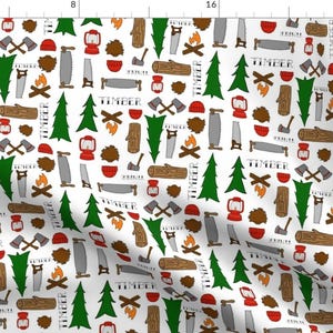 Lumberjack Fabric - Lumberjack By Bubcub - Lumberjack Woodland Nursery Decor Cotton Fabric By The Yard With Spoonflower
