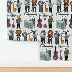 Nursery Wallpaper - Amazing Animal Alphabet Band By Andrea Lauren- Gender Neutral Room Removable Self Adhesive Wallpaper Roll by Spoonflower image 4