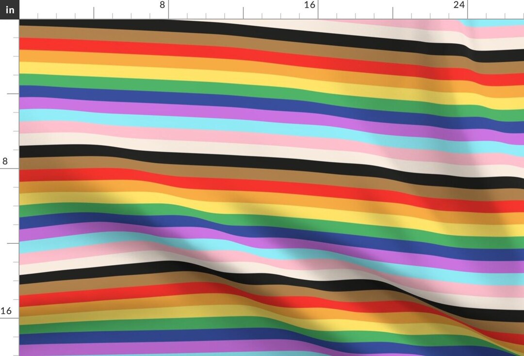 Lgbtqia Fabric - Pride Stripe Horizontal by Littlesmilemakers - Queer ...