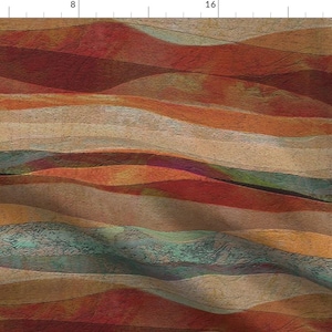 Abstract Landscape Fabric - Sandstone Desert by wren_leyland - Travertine Look Sandstone Coral Orange Fabric by the Yard by Spoonflower
