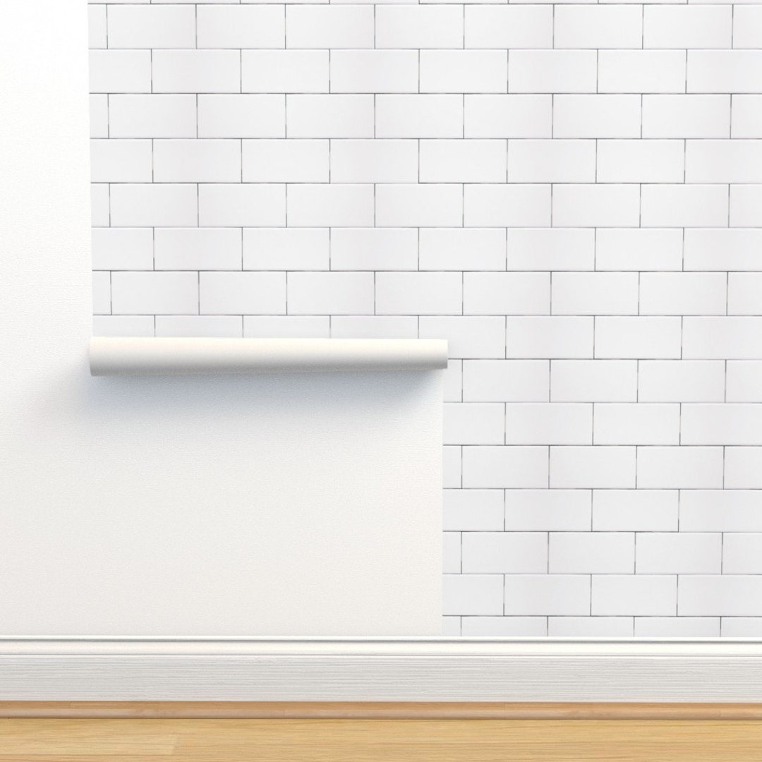 Subway Tile Wallpaper Subway Tile by Littlerhodydesign - Etsy