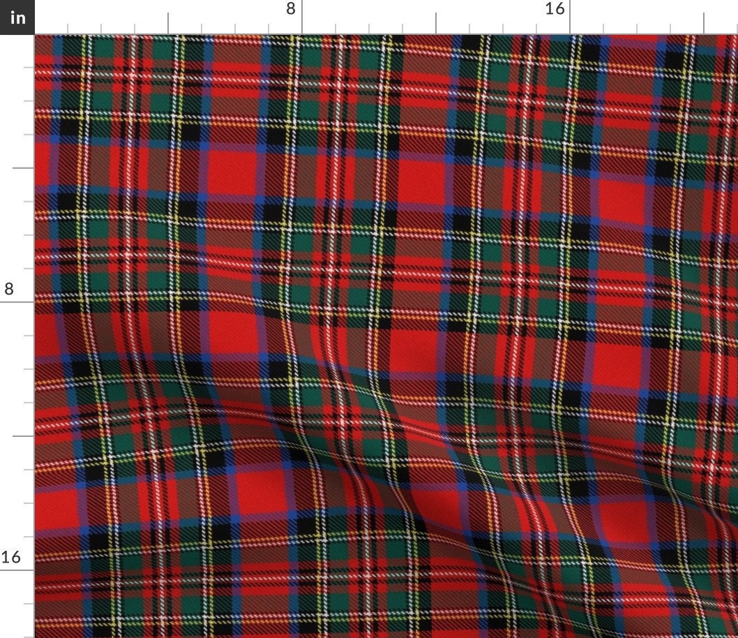 Red Plaid Fabric Stuart Stewart Tartan Plaid by Etsy