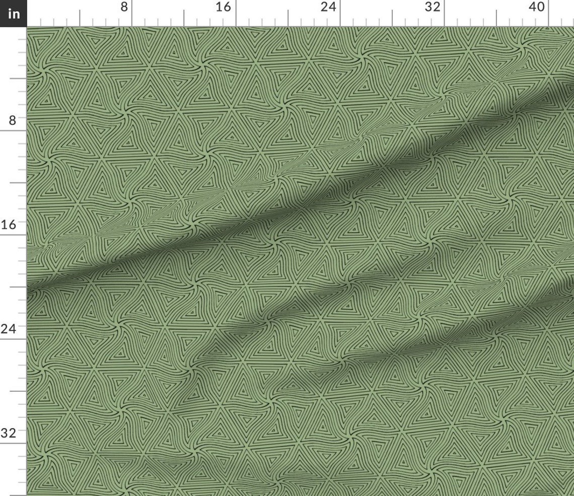 Triangles Fabric Pyramid celadon by David Kent Collections - Etsy