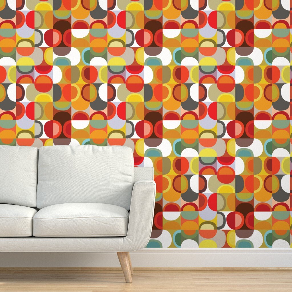 Mod Wallpaper Juicy Lime Squeeze by Kurtcyr Bauhaus Modern - Etsy