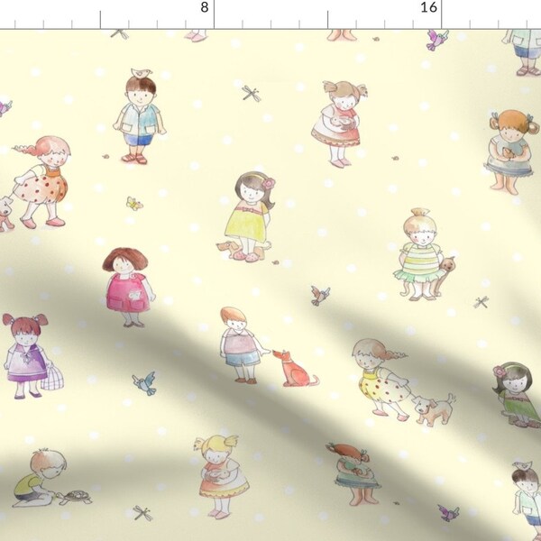 Children's Illustration Fabric - Children Cartoon Fabric By Daniellehanson - Kids Play Craft Cotton Fabric By The Yard With Spoonflower