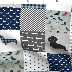 Dachshund Fabric Dachshund Pet Quilt Dog Breed Cheater Quilt Multi By Petfriendly Dachshund Cotton Fabric By The Yard With Spoonflower image 1