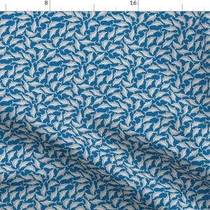Dolpine Fabric - Ditsy Dolphins Original By Sef - Sea Creatures Small Scale Dolphins Kid&#39;s Cotton Fabric By The Yard With Spoonflower
