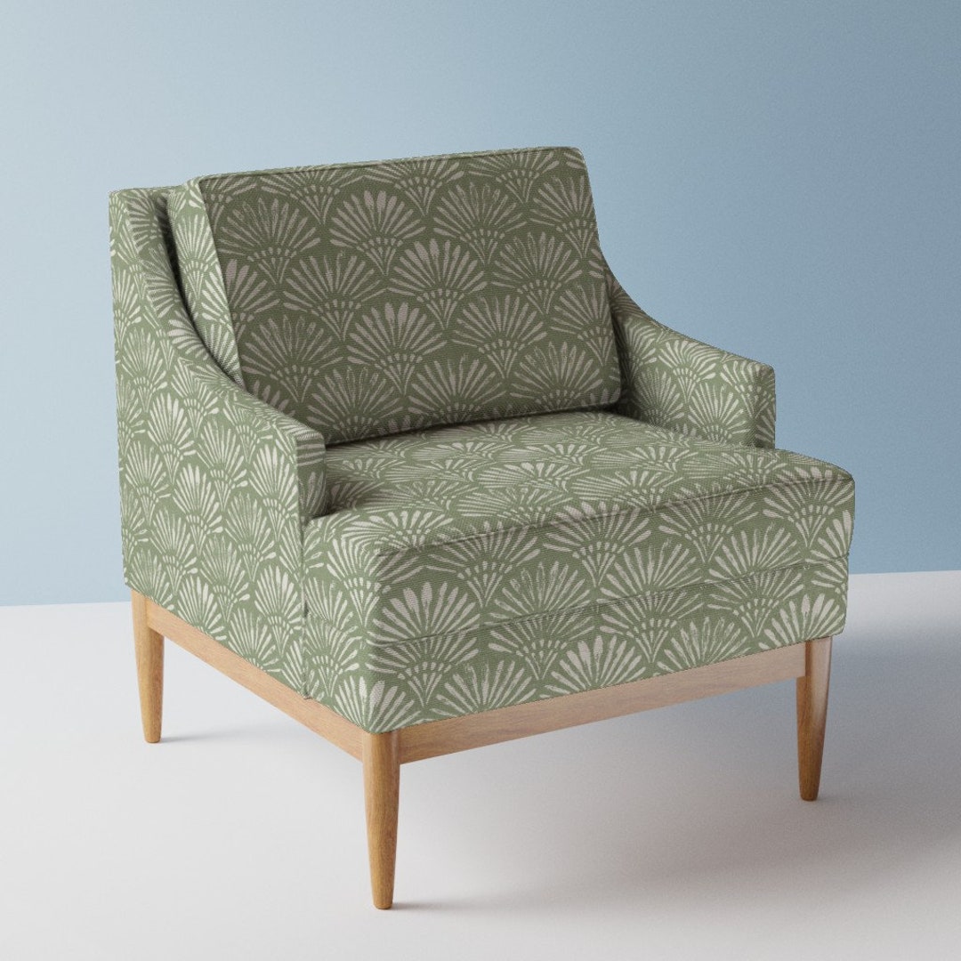 Weathered Art Deco Upholstery Fabric Ancient Sage Green by Etsy