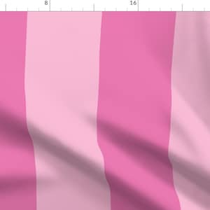 May include: Pink and light pink striped fabric. The fabric features vertical stripes in varying shades of pink, creating a visually appealing pattern. The stripes are wide and evenly spaced, adding a touch of elegance to the design.