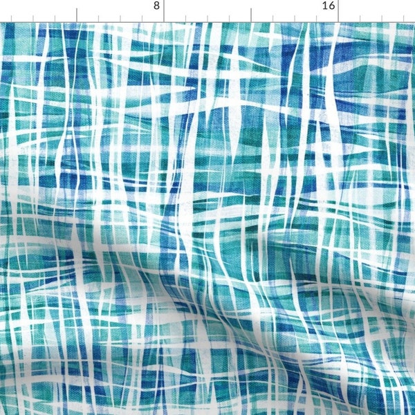 Coastal Aqua Fabric - Ocean Dreams by micklyn - Sea Green Blue And White Sea Green Blue And White Fabric by the Yard by Spoonflower