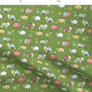 Kawaii Turtles Fabric - Torts Adorbs By Lyddiedoodles - Green Turtle Nursery Decor Cotton Fabric By The Yard With Spoonflower