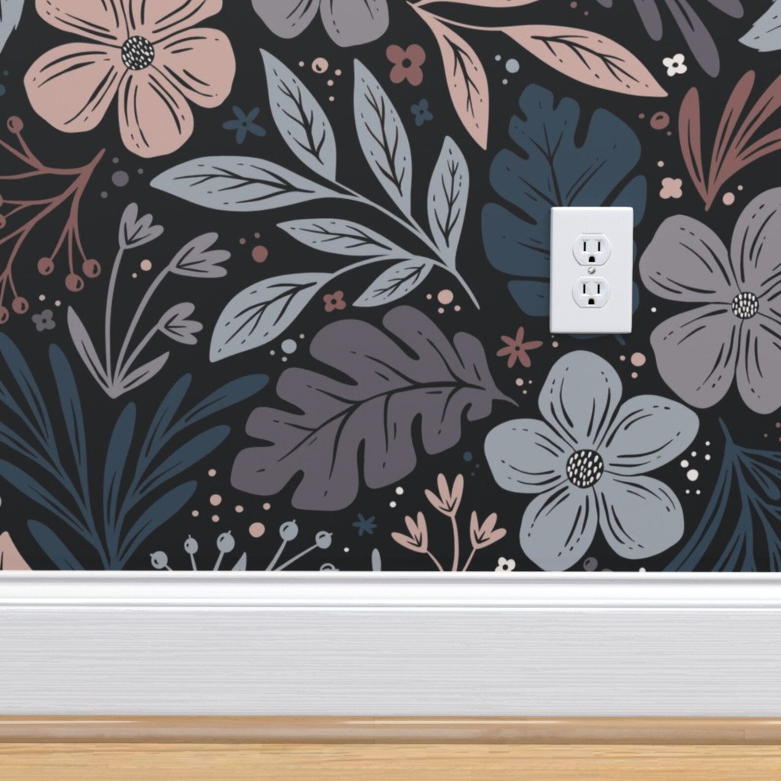 Moody Floral Wallpaper Dark and Moody Floral by | Etsy