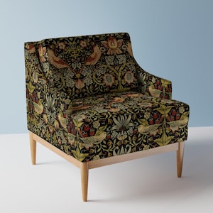William Morris Upholstery Fabric- Strawberry Thief by peacoquettedesigns - Traditional Victorian  Fabric By The Yard With Spoonflower