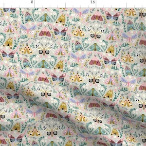 Taupe Butterflies Fabric - Floral Spring Butterflies Easter Baby Girl - Khaki By Andrea Lauren - Cotton Fabric by the Yard with Spoonflower