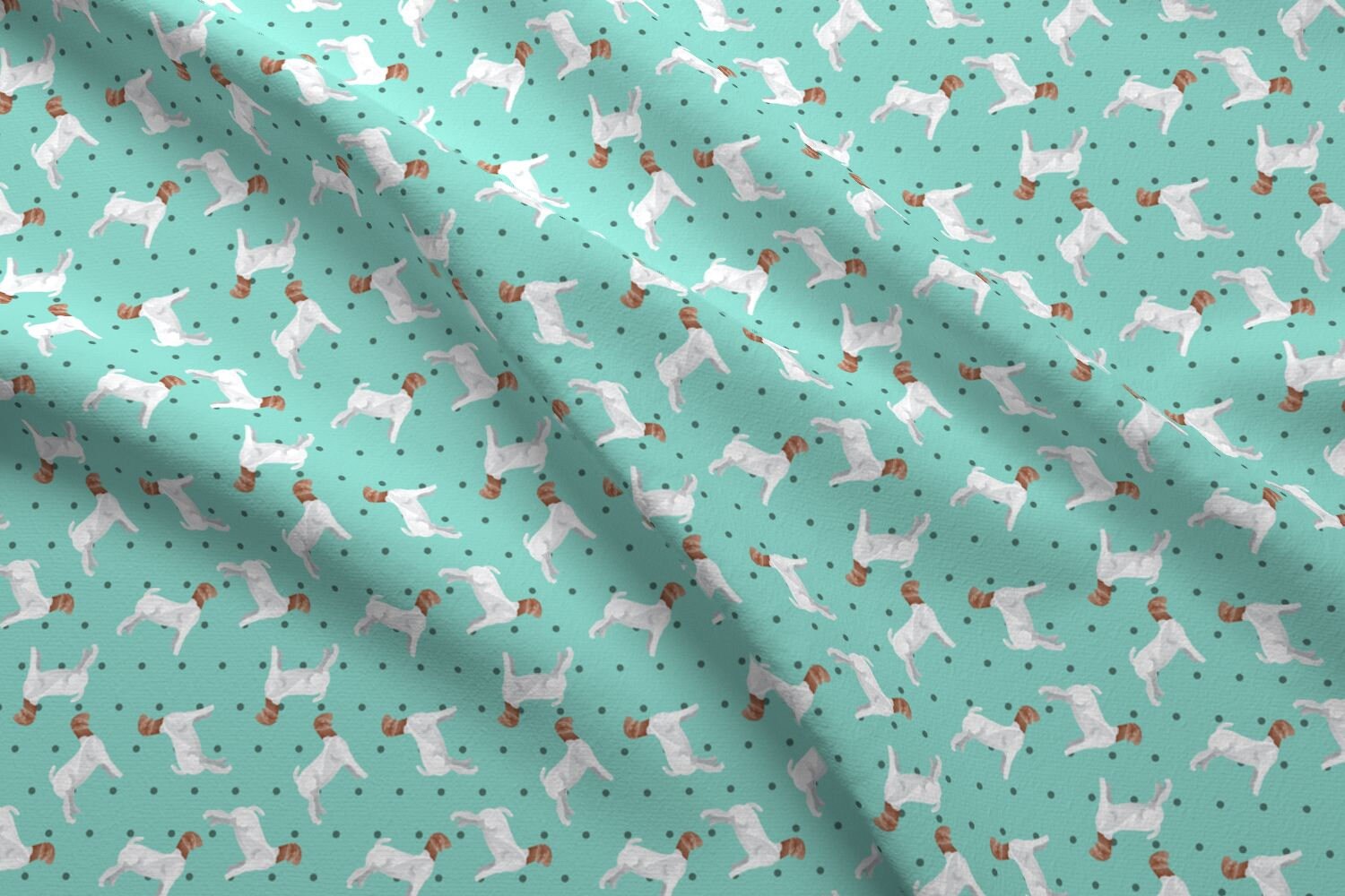 Boer Goat Fabric Polka Dot Boer Goat Teal By