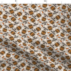 Whisky Barrel Fabric -  Distillery Dog Small Scale by littlearrowdesign -  Cute Whiskey Liquor Bourbon Fabric by the Yard by Spoonflower
