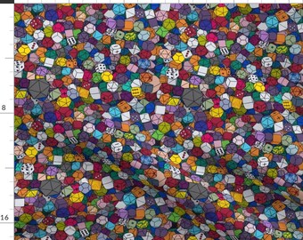 Dice Fabric - Dice Galore - Assorted By Pi-Ratical - Dice Board Games Gamer Nerdy Geeky Cotton Fabric By The Yard With Spoonflower