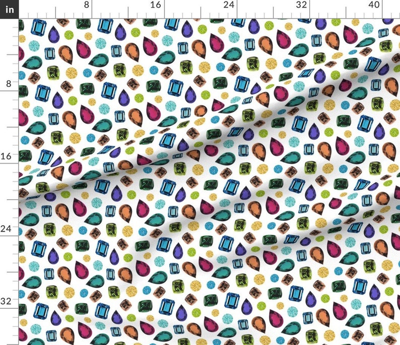 Gemstone Fabric Gemstones white by Vannina Gemstone Etsy