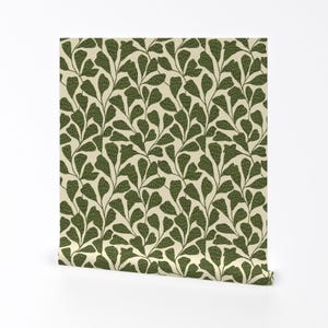 « Papier peint amovible Boho - Feuilles botaniques, feuille abstraite à pois verts - Décoration murale art mural - Feuilles abstraites » par scarlet_soleil