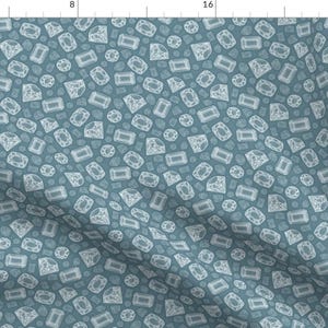 Blue Gem Fabric - Xray Gems By Bubbledog - Geometric Diamond Gems Cotton Fabric By The Yard With Spoonflower
