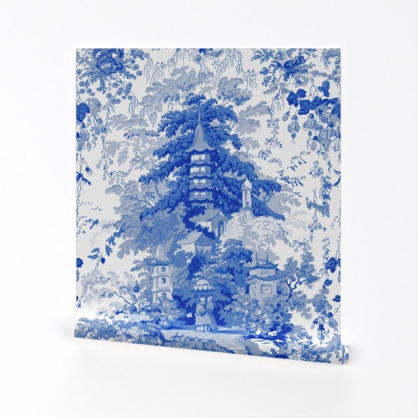 Blue Willow Wallpaper Etsy