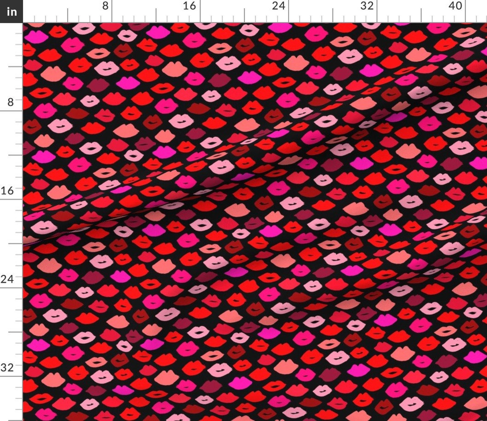 Valentine Kiss Fabric Lips Lipstick Kisses Beauty Makeup Etsy