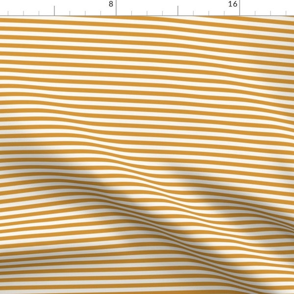 Sunflower Stripe Fabric - Stripey Joy by hufton_studio - Mustard Yellow Coastal Christmas Traditional Fabric by the Yard by Spoonflower