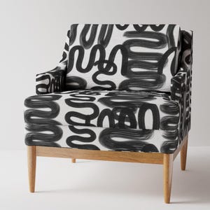 Tela de tapicería con garabatos de grafiti - Graffiti Squiggle de danika_herrick - Tela blanca y negra con gráficos llamativos cortada a medida con Spoonflower imagen 5