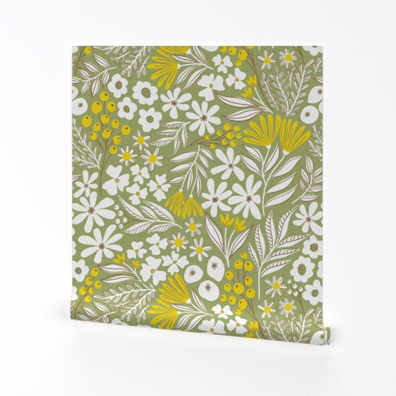 Peel-and-Stick Removable Wallpaper Modern Floral Flowers Garden Spring Blooms Peel-and-Stick Removable Wallpaper Modern Floral Flowers Garden Spring Blooms