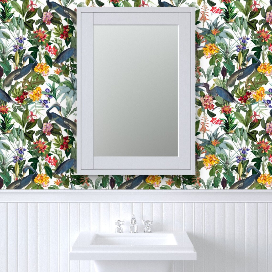 Tropical Birds Wallpaper 18 Blue Heron in Tropical | Etsy