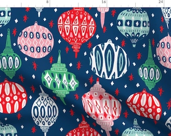 Christmas Apparel Fabric - Retro Ornaments Large by scarlet_soleil - Holidays Vintage Baubles Scandi Mcm Clothing Fabric by Spoonflower