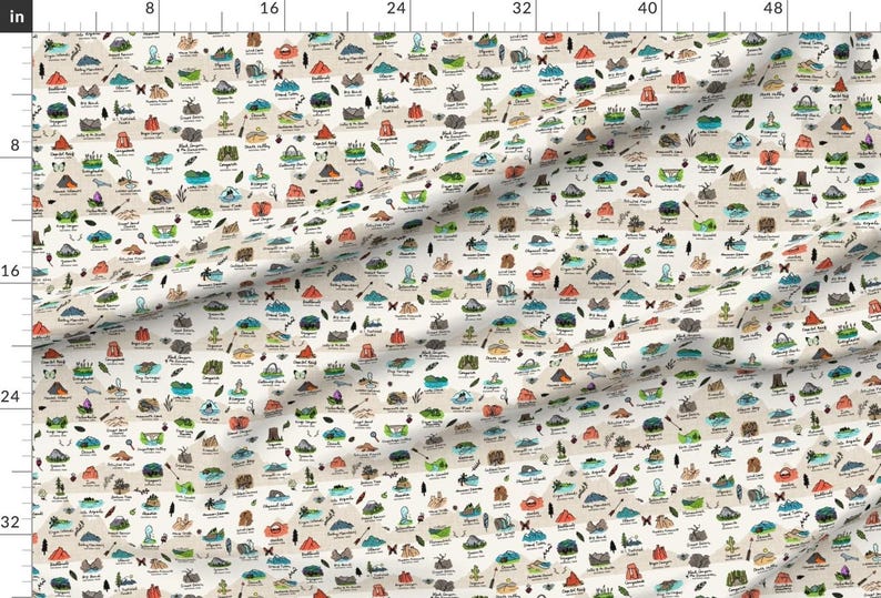 National Park Fabric - National Parks Mountain Landscape By Twodreamsshop - Park Fun Adventure Cotton Fabric By The Yard With Spoonflower image 2