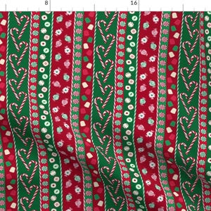 Christmas Stripe Fabric - Christmas Candy Stripes Green Red White By Wickedrefined- Holiday Decor Cotton Fabric By The Yard With Spoonflower