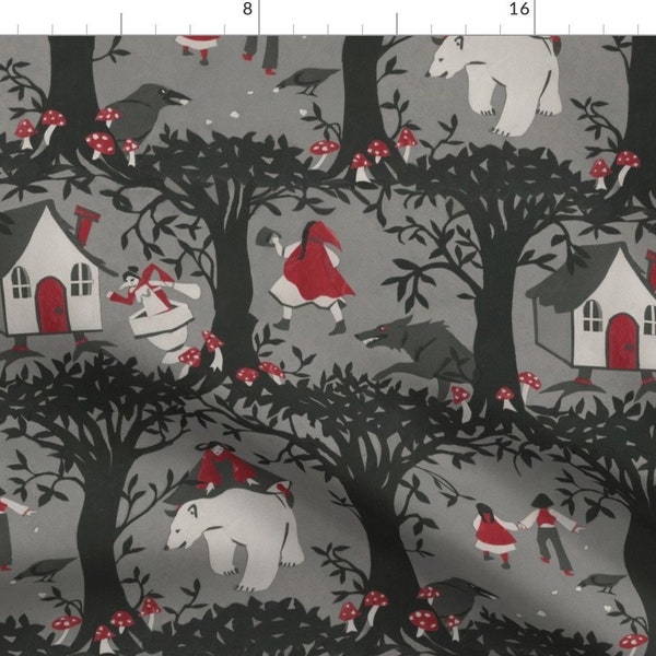 Bedtime Stories Fabric - The Black Forest By Ceanirminger - Spooky Stories Nursery Decor Cotton Fabric By The Yard With Spoonflower