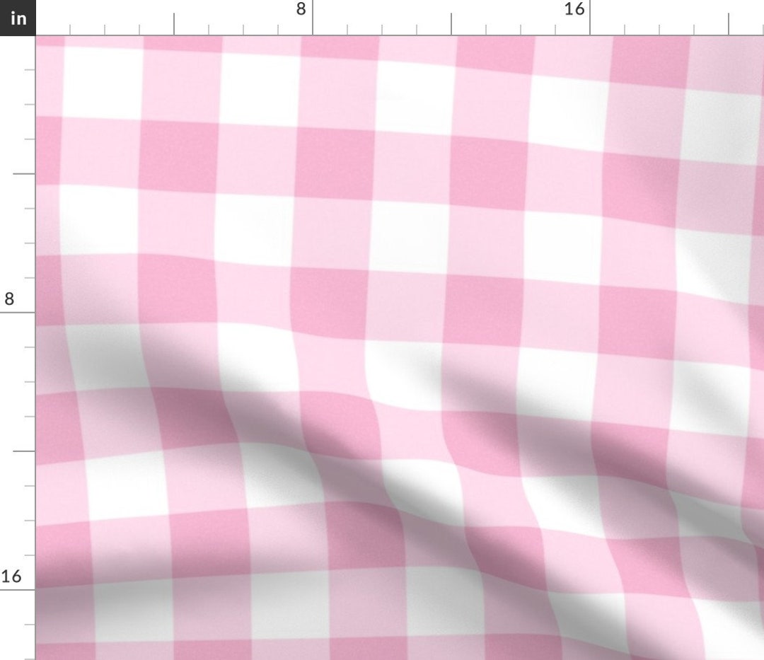 Pink Gingham Picnic Blanket Fabric Buffalo Checker in Pink Etsy